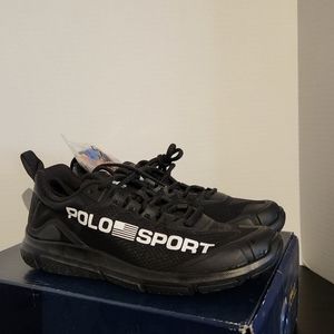 NWB Polo Ralph Lauren Sport Tech Racer Women’s Black Lace Up 8.5B